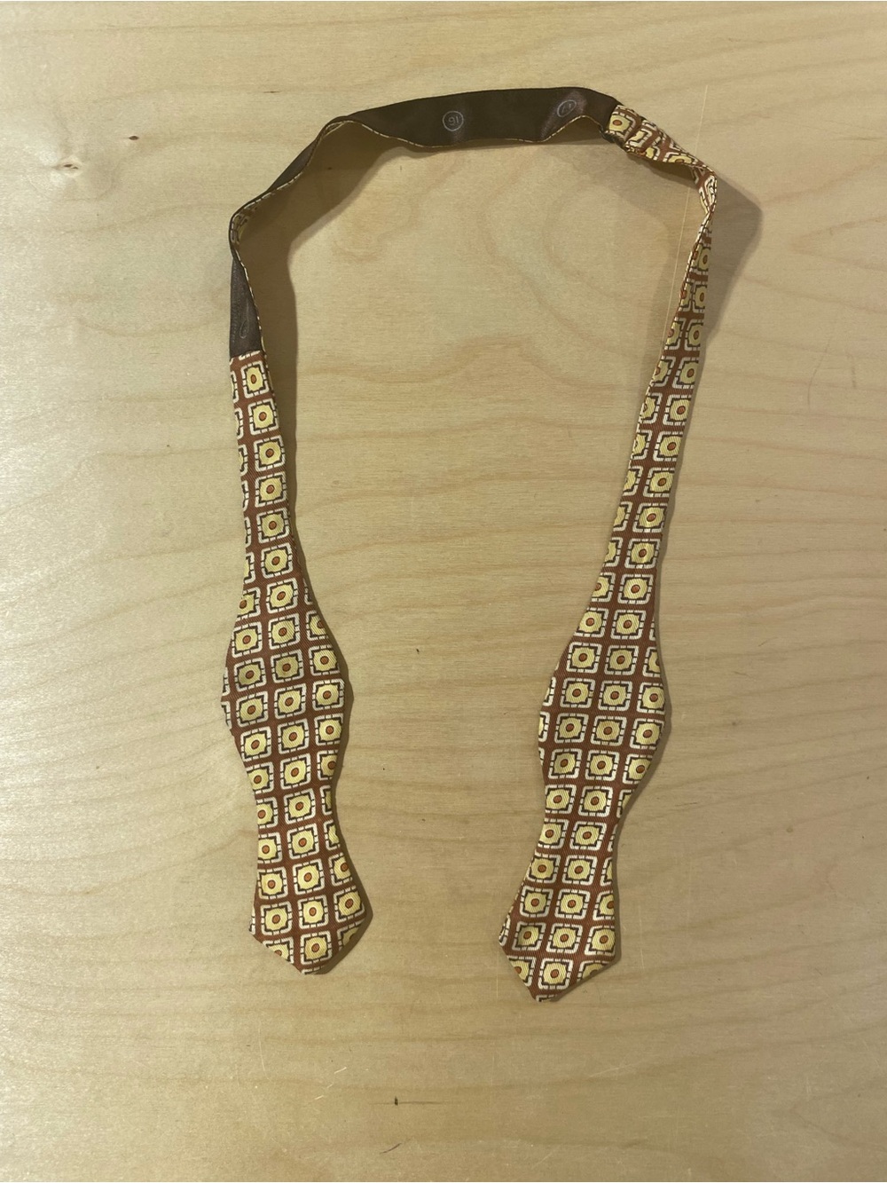 The Original Adjustable Tie Brown and Yellow Geometric (SL)